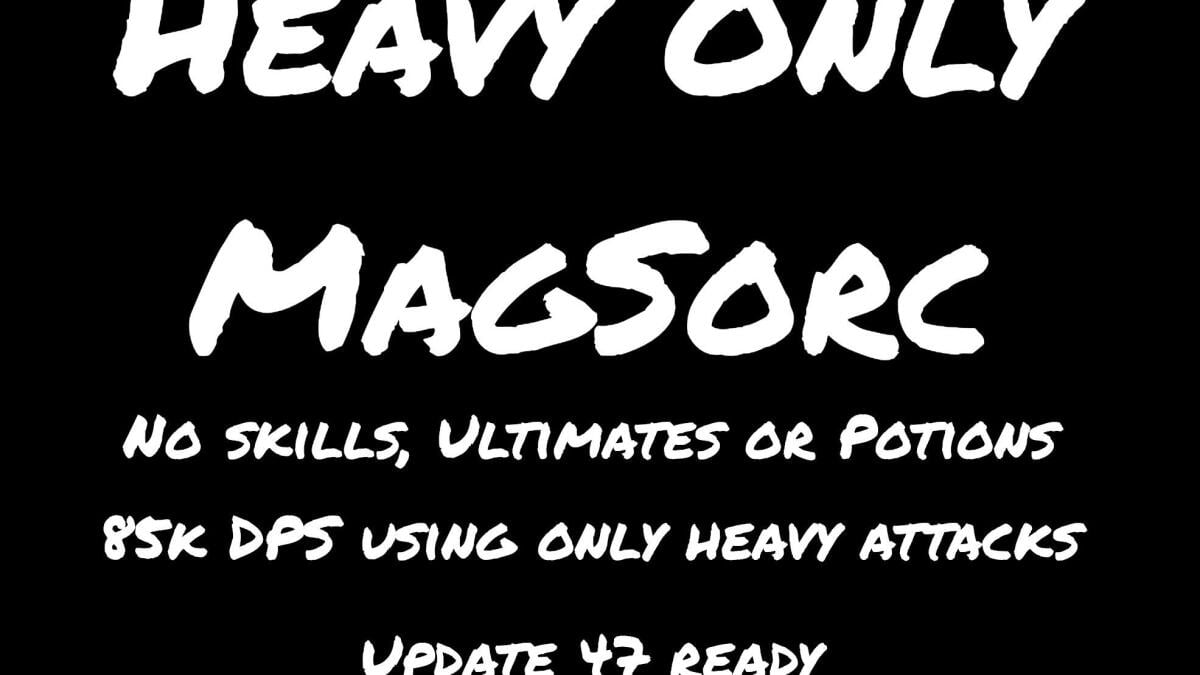 Heavy attack only Sorc (no skill presses, no ultimate) u47 85k+ DPS