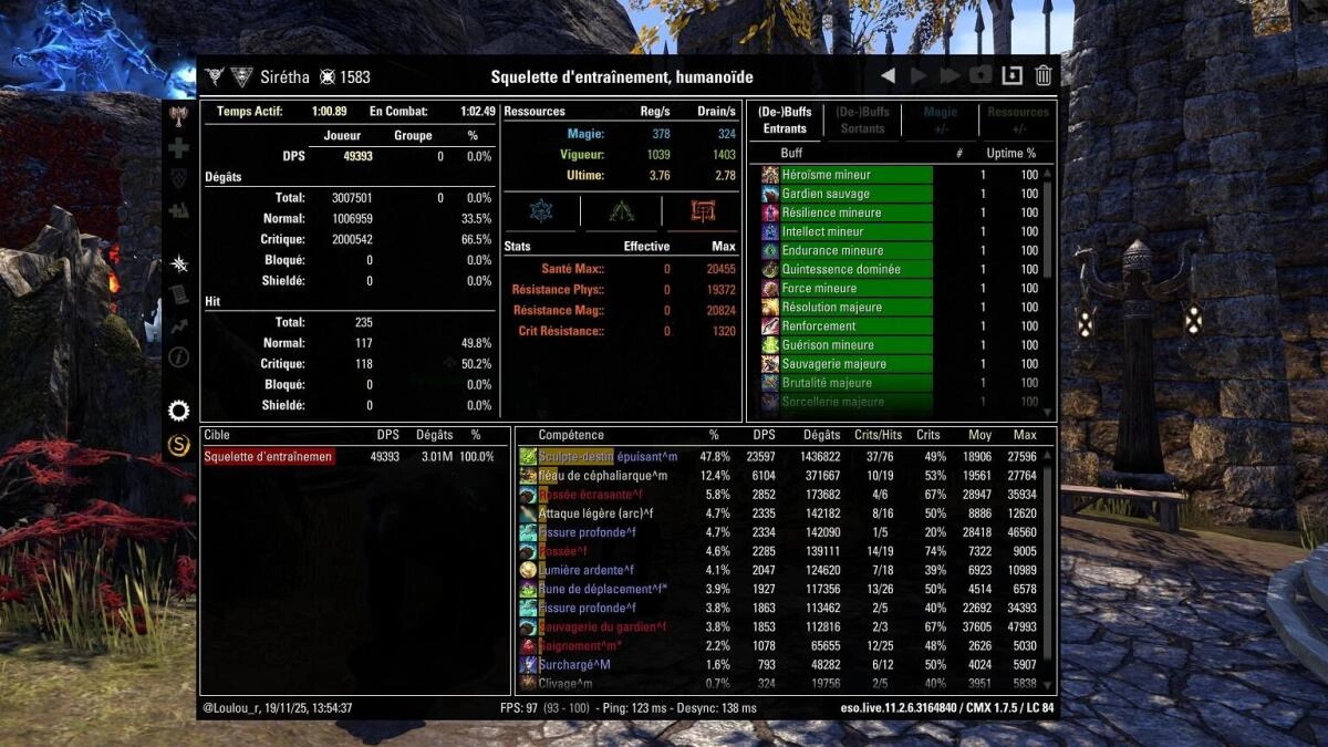 DPS result on classic skull (not Atronach )