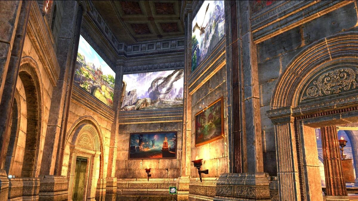 Hallway to the rooms of the Five