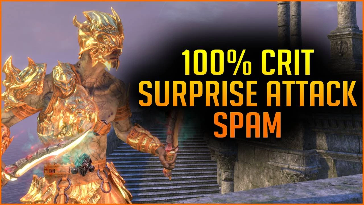 100% Crit Surprise Attack Nightblade testing on the PTS for U35 Lost Depths in ESO